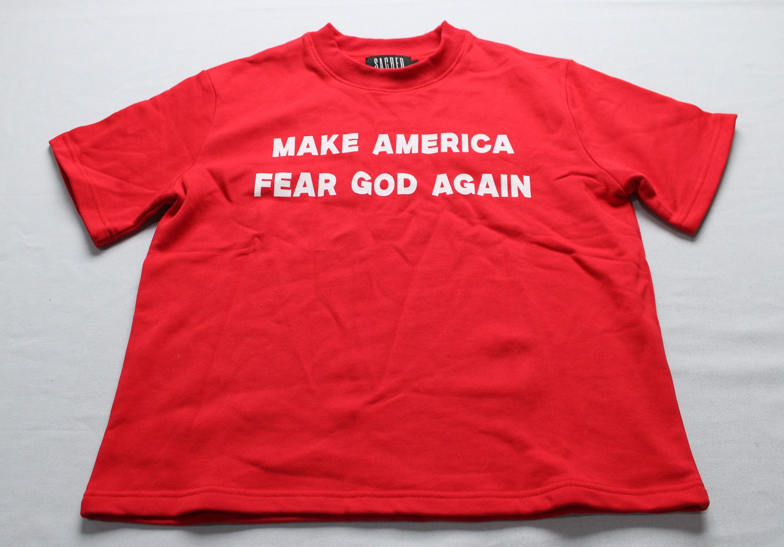 Sacred Clothing Unisex Adult’s Make America Fear God Again Tee WR4 Red Small