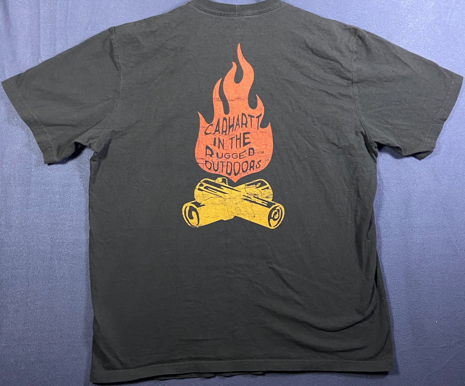 Carhartt 90s Rugged Outdoor Workwear Graphic T-shirt Sz XL Relaxed Fit Campfire