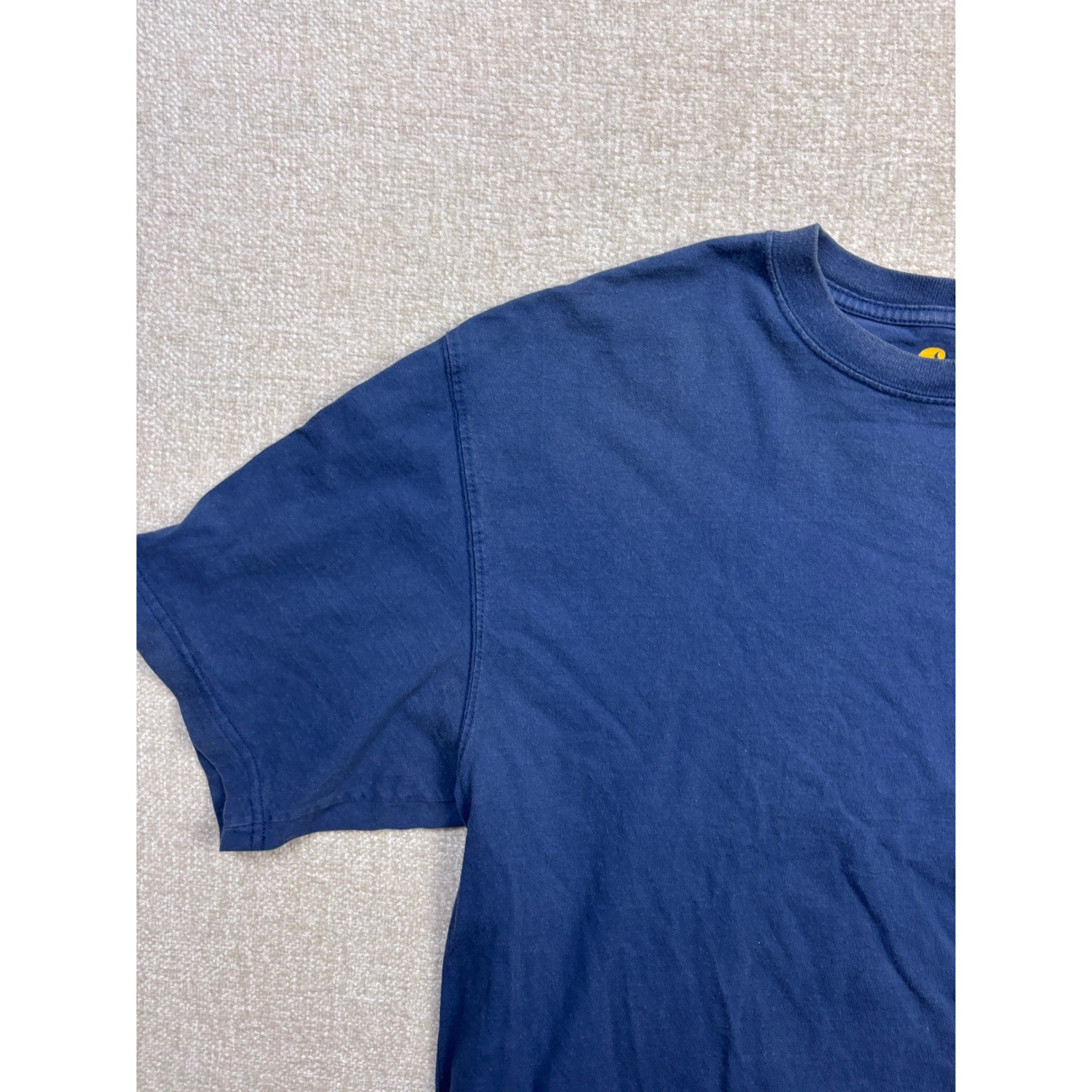 Carhartt Mens Navy Blue Graphic Logo T-Shirt Short Sleeve Size L