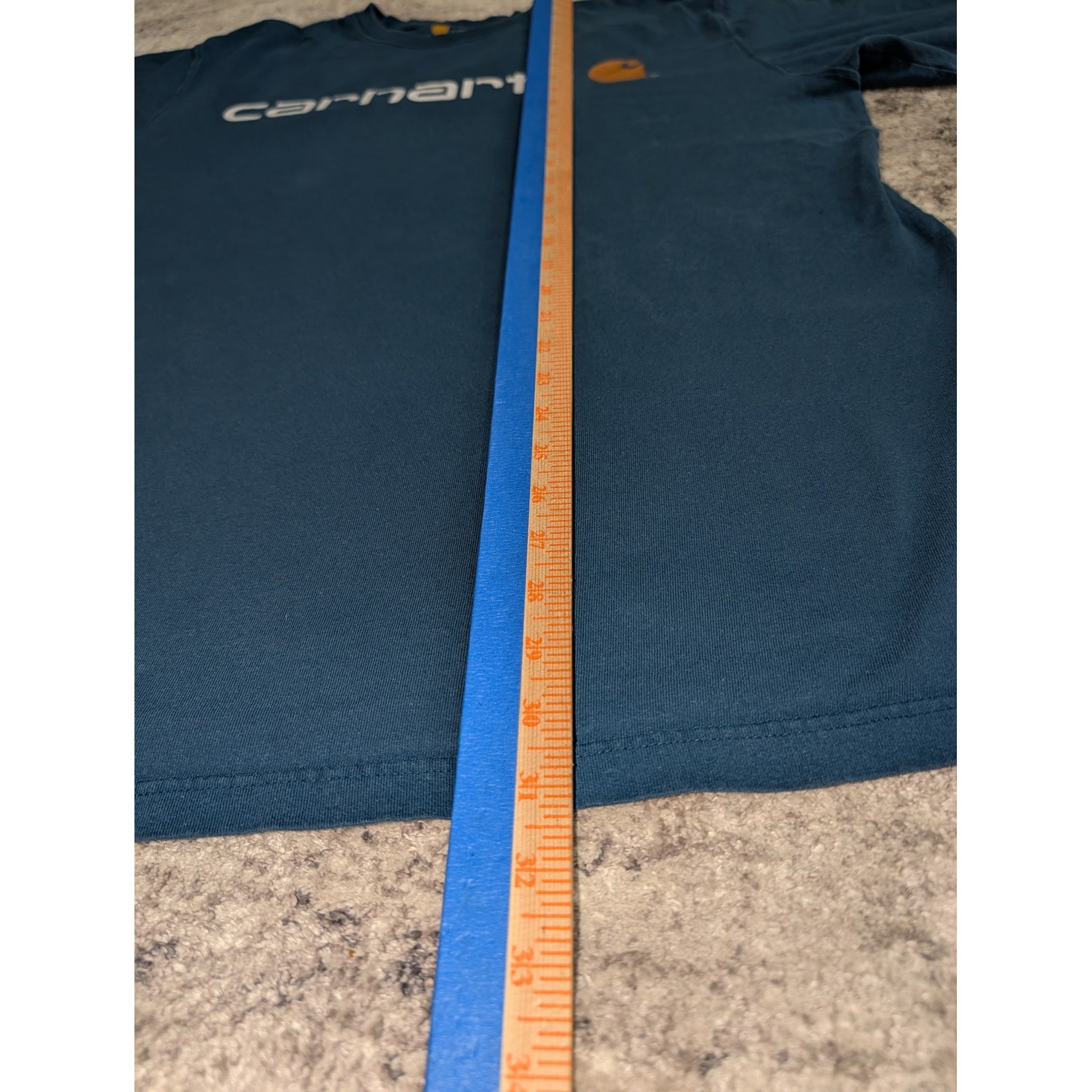 Carhartt Original Fit T Shirt Men’s L Tall Blue Front Logo Graphic Workwear Tee