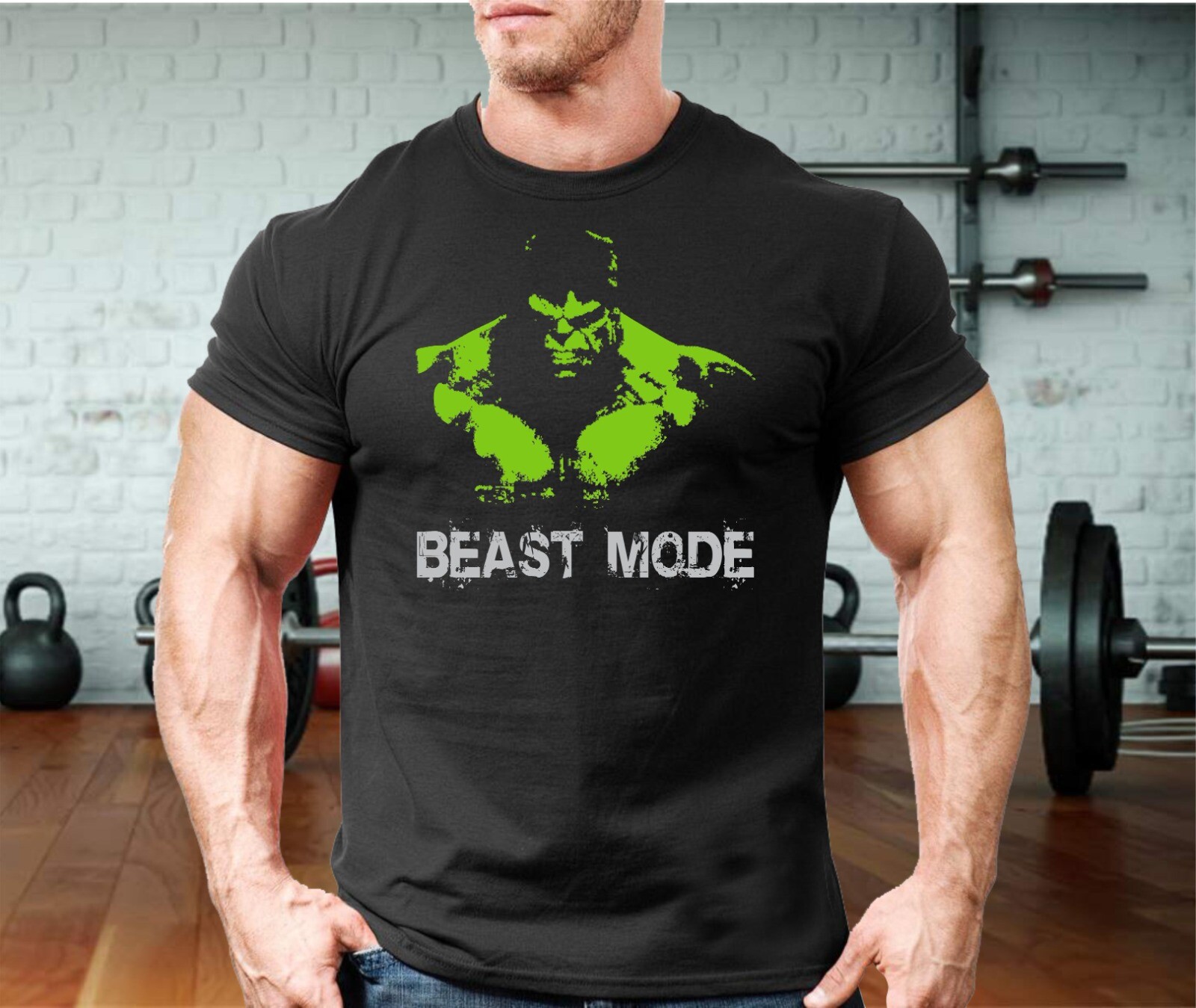 Hulk Beast Mode T Shirt Gym Clothing Workout Training Bodybuilding Top Men