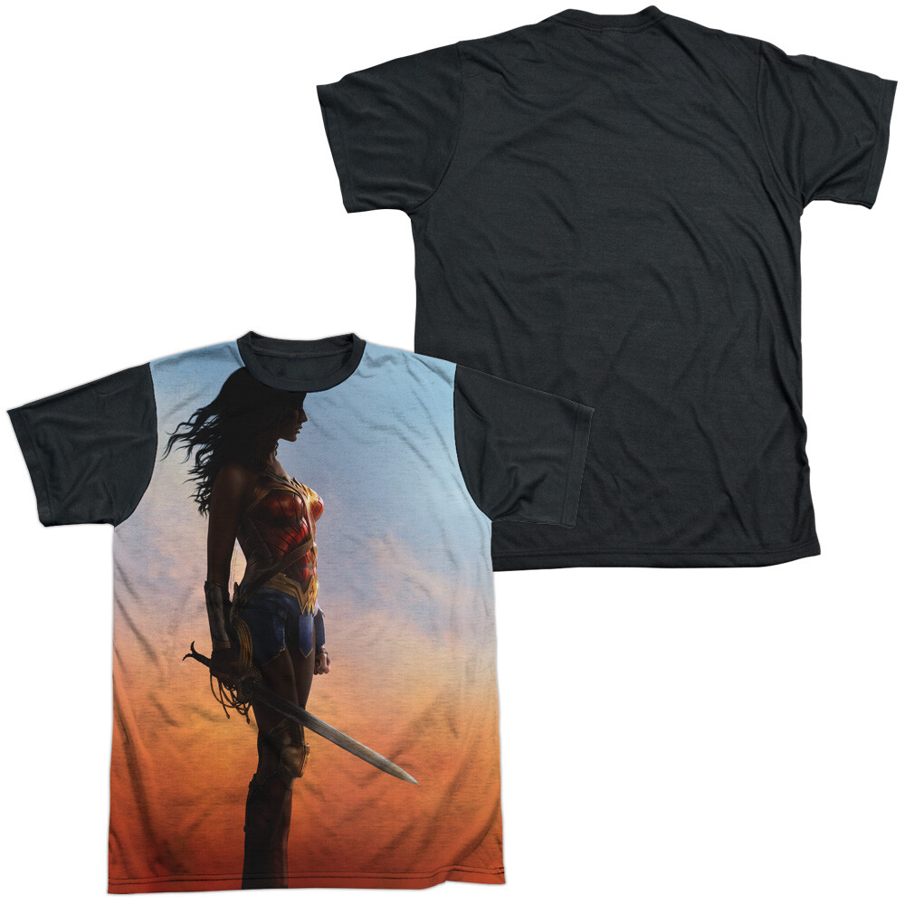 Wonder Woman Movie Poster Adult Halloween Costume T Shirt (Black Back), S-3XL