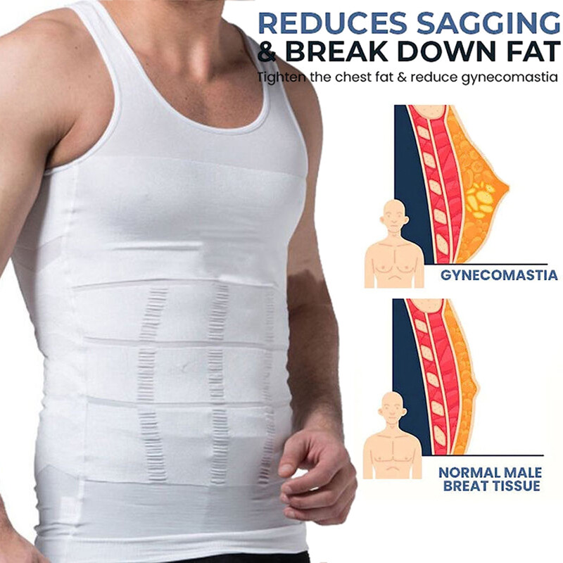 Men Body Shaper Toning T-Shirt Ultra Durable Vest Compression Underwear Tank Top