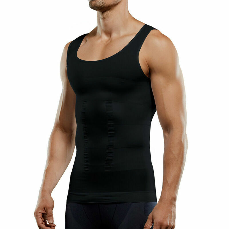 Men Cooling Gynecomastia T-shirt Posture Corrector Vest Compression Shaping Top