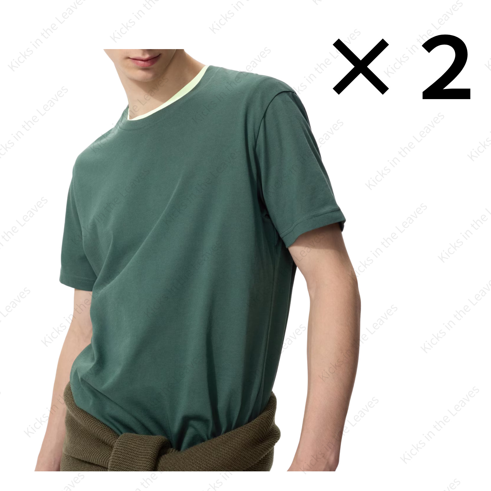[2PCS SAME COLOR] UNIQLO Dry collar crew neck T-shirt XS-4XL 16Colors Unisex NWT