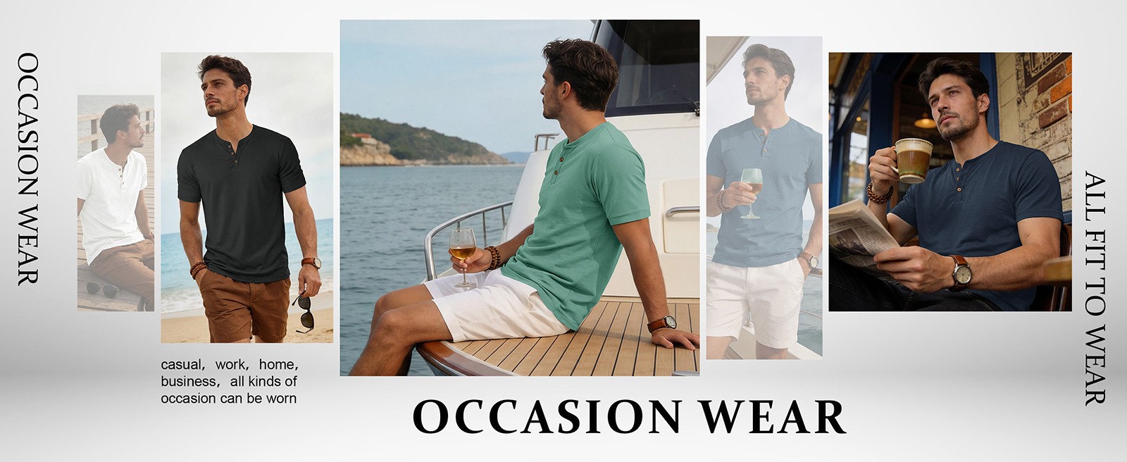 Men’s Henley Short Sleeve Shirt UPF 80+ Lightweight Moisture Wicking Summer Tops