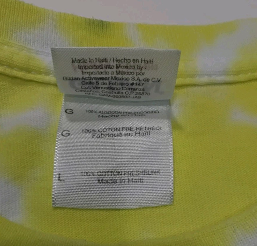 New Tie Dye Men’s T-Shirt Yellow Red Adult Large Multicolor Summer Swirl Spiral