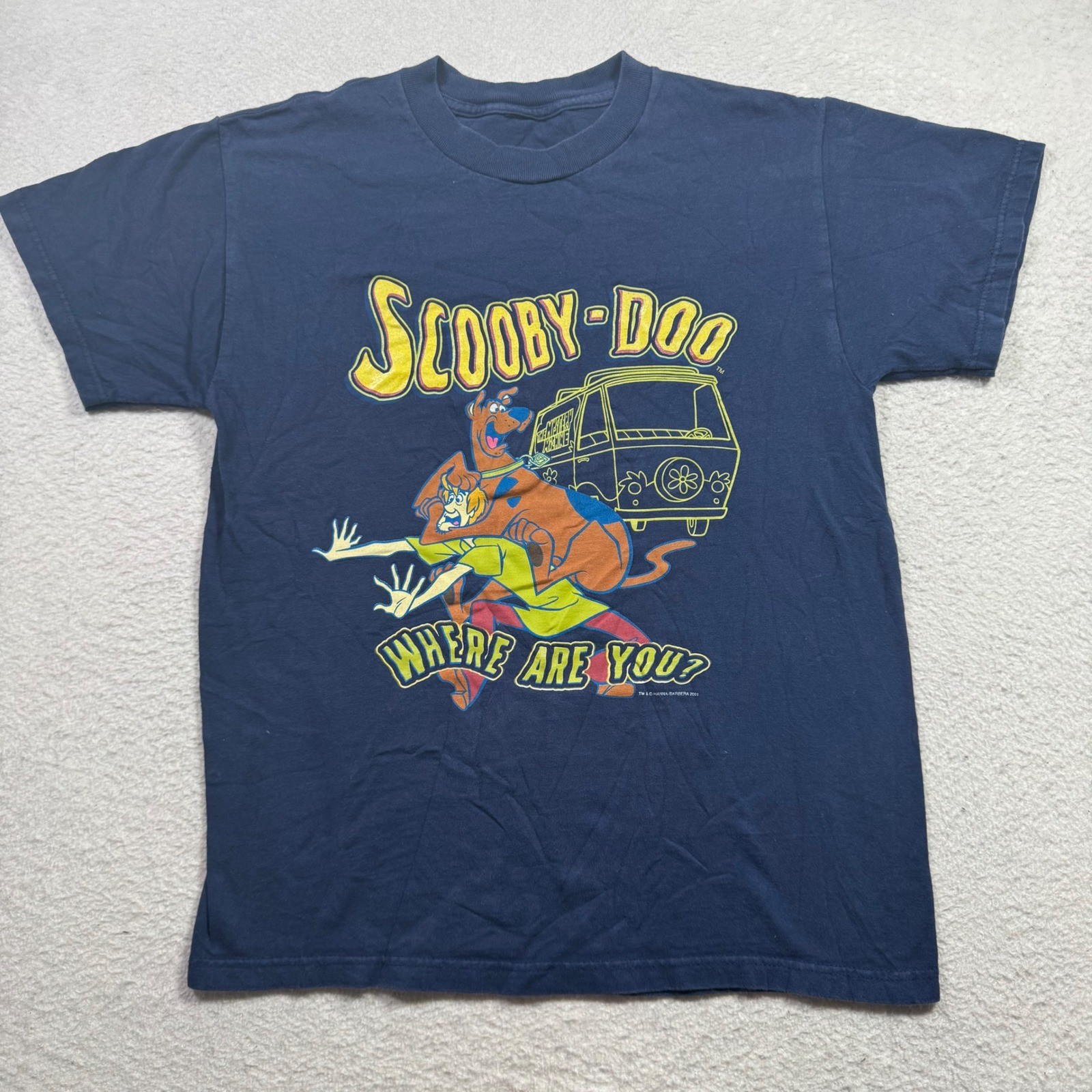 Scooby-Doo T-Shirt Unisex Medium Navy Blue 2001 Mystery Machine Graphic Y2K Tee