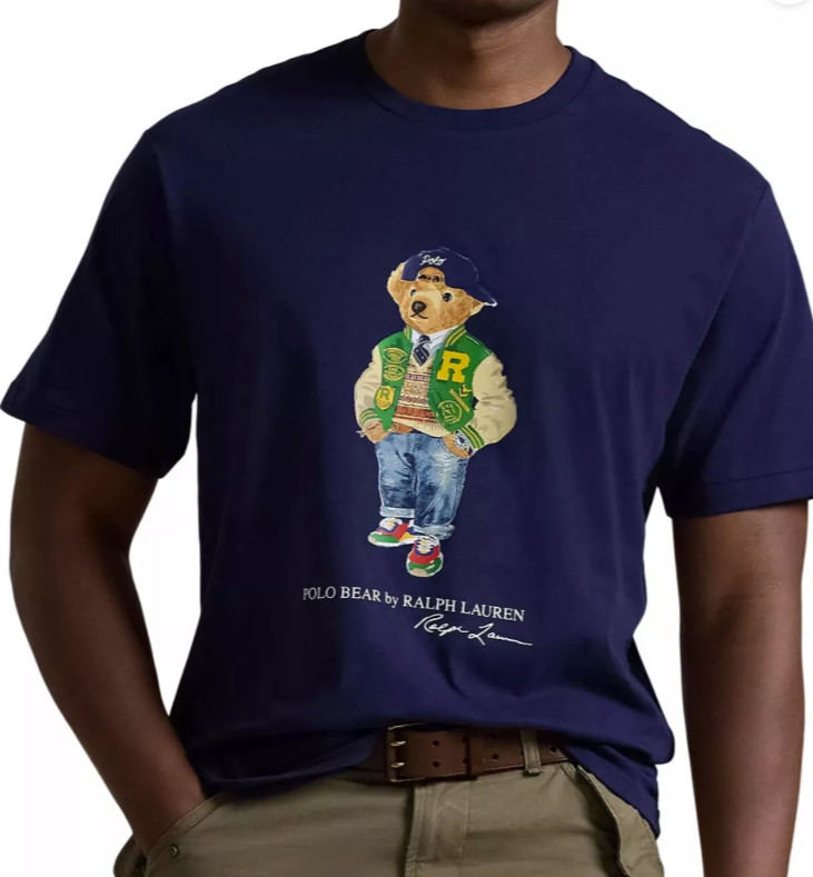 Polo Ralph Lauren Classic Fit Polo Bear Varsity Jersey T-Shirt Navy Short Sleeve