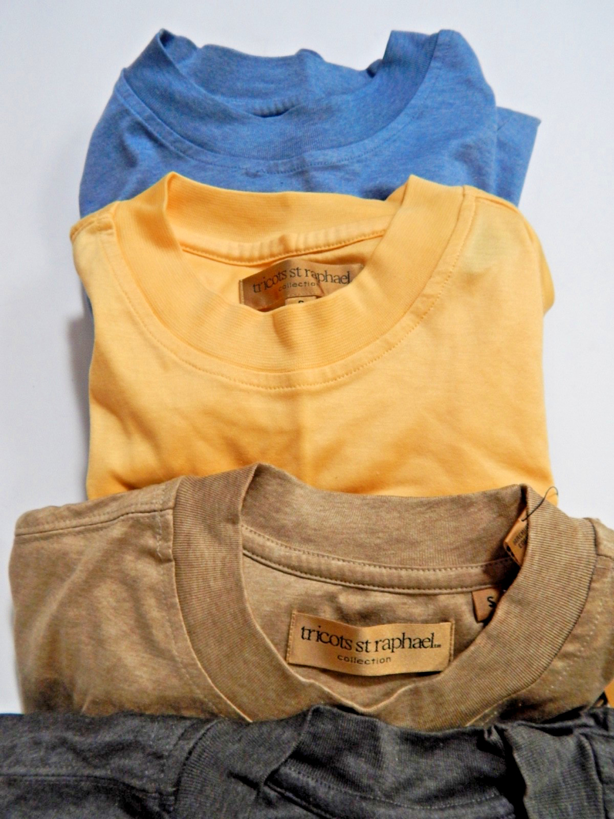 Lot of 4 Tricots St Raphael Mercerized Cotton Crewneck T-Shirts – SMALL – NEW