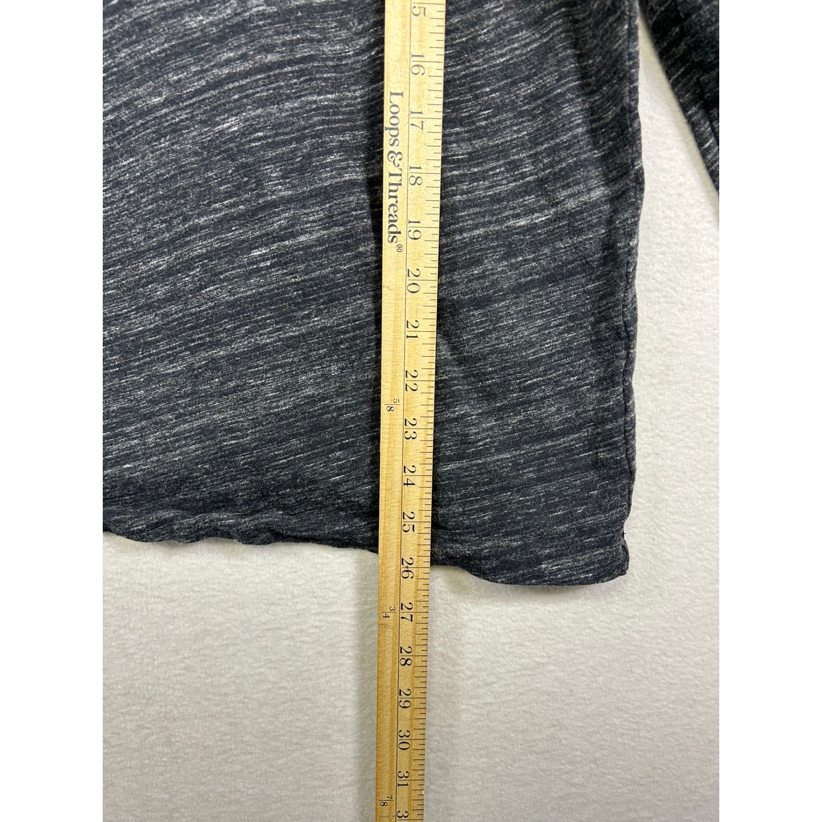 Banana Republic Henley Men Large Charcoal Gray Long Sleeve Cotton Vintage Shirt