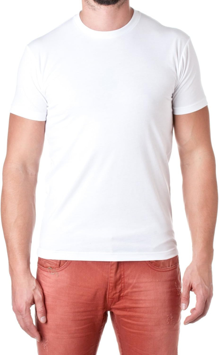 Mens Premium Fitted CVC Crew Tee (N6210) White 3XL