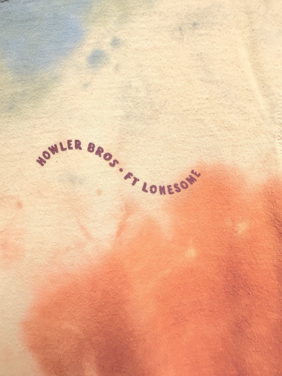 Howler Brothers Short Sleeve Shirt Burnt Orange/White/Tie Dye Graphic, XL