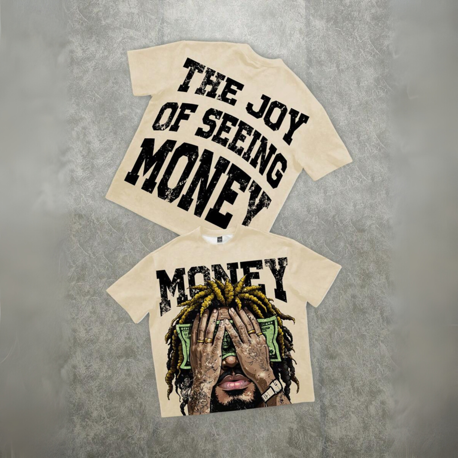 Oversized Hip Hop Graphic T Shirt Dollar Money Print Streetwear Tee Top for Men