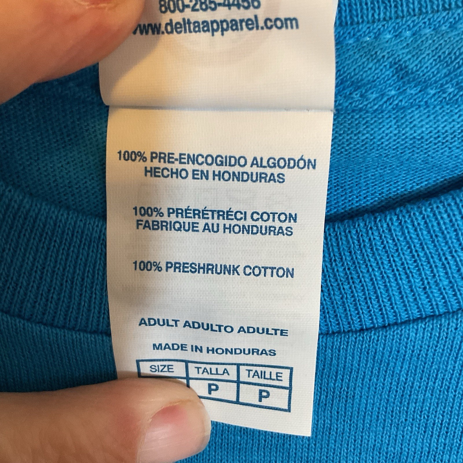 Delta Pro Weight Funny Graphic T-Shirt Adult Small Blue “Kind of Give a Damn”
