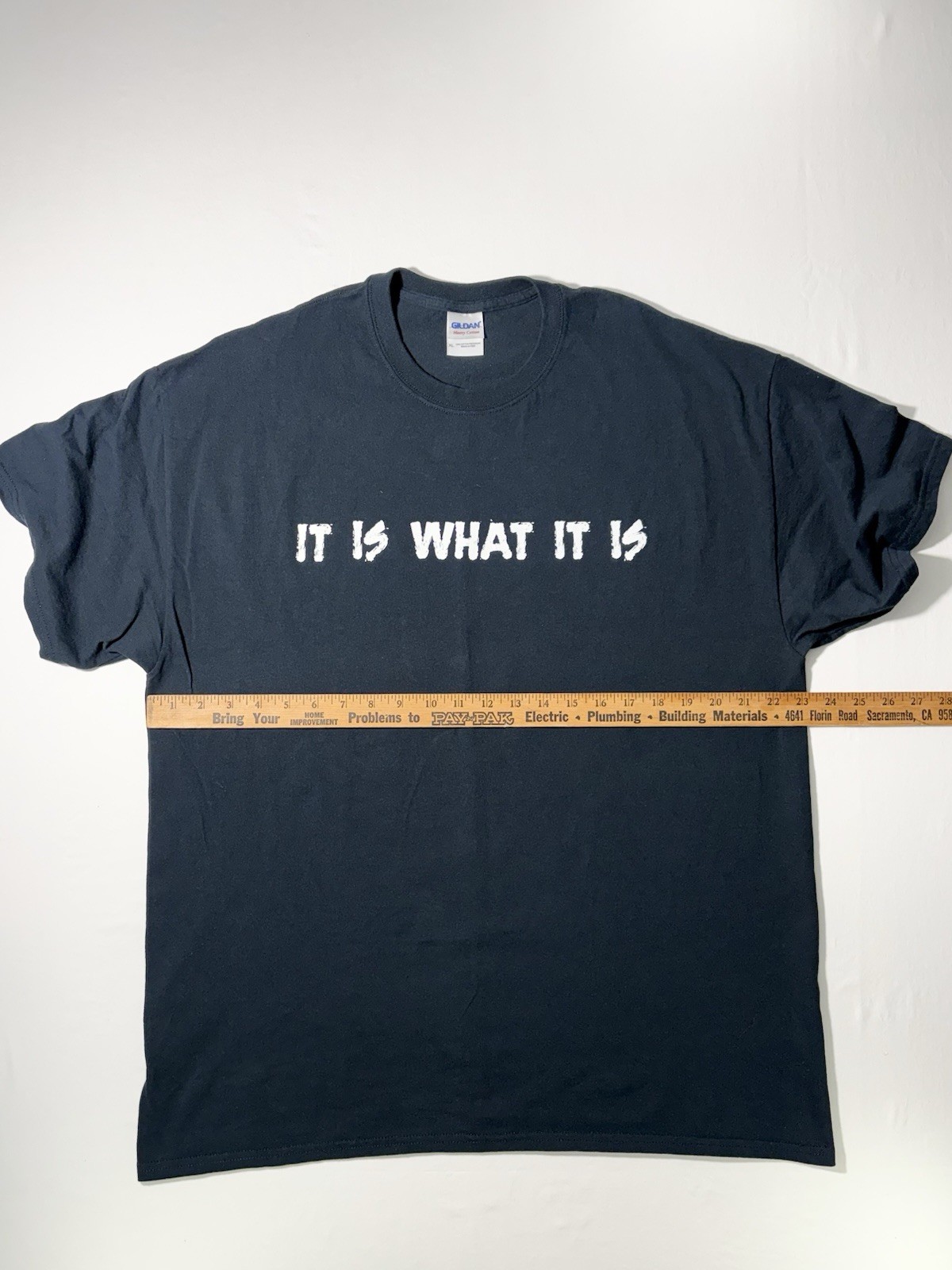 Graphic Print T-Shirt “It Is What It Is” Men’s XL Black 100% Heavy Cotton