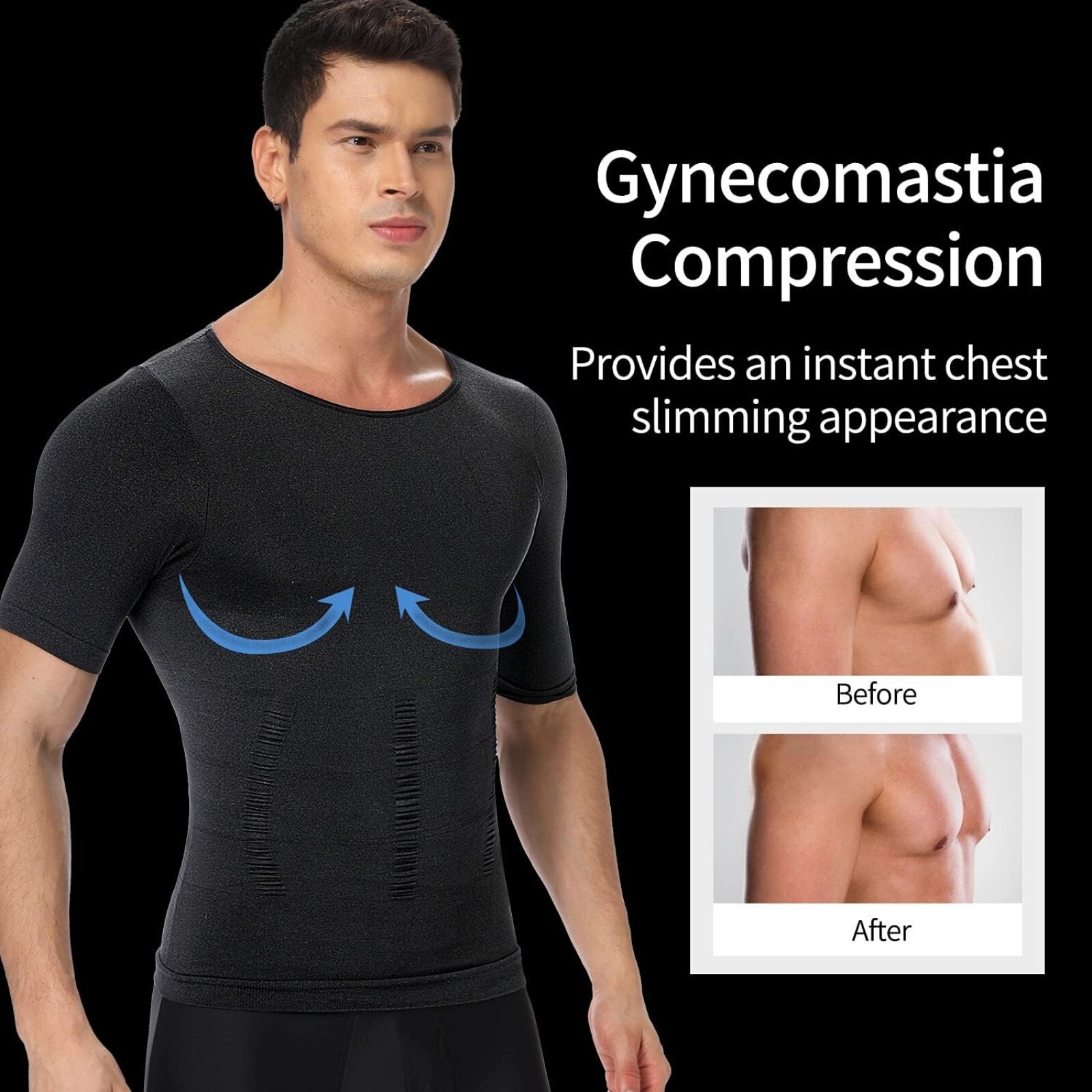 Fajas Para Hombres Faja Reductora De Hombre Men Tee Shaper Tummy Control T shirt