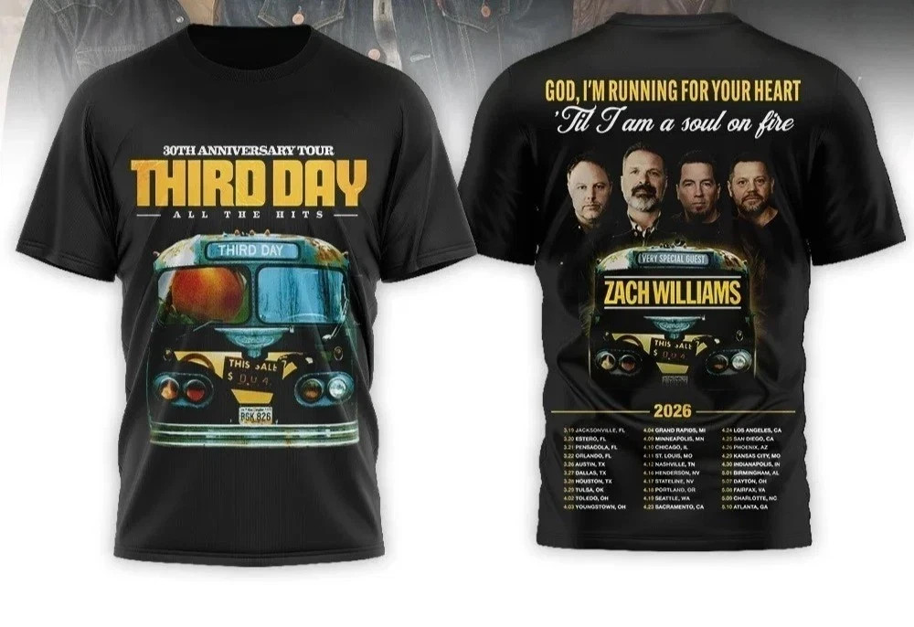 Third Day 30Th Anniversary Tour 2026 All The Hits With Zach Williams AOP PP2960