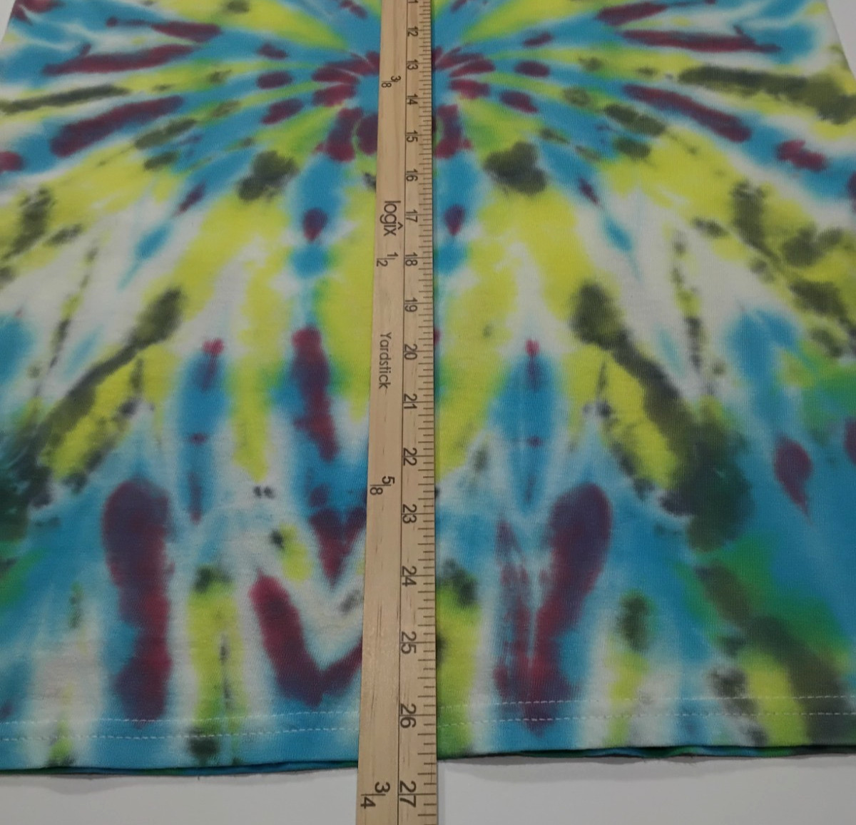 New Tie Dye Men’s T-Shirt Blue Yellow Adult Small Multicolor Summer Spider