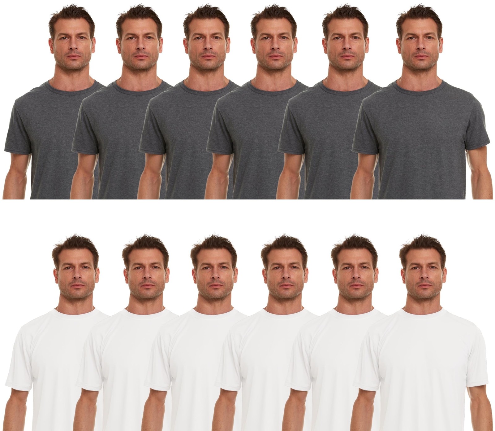 BILLIONHATS 12 Pack Men’s Solid Colors Cotton T-Shirts Short Sleeve Lightweight