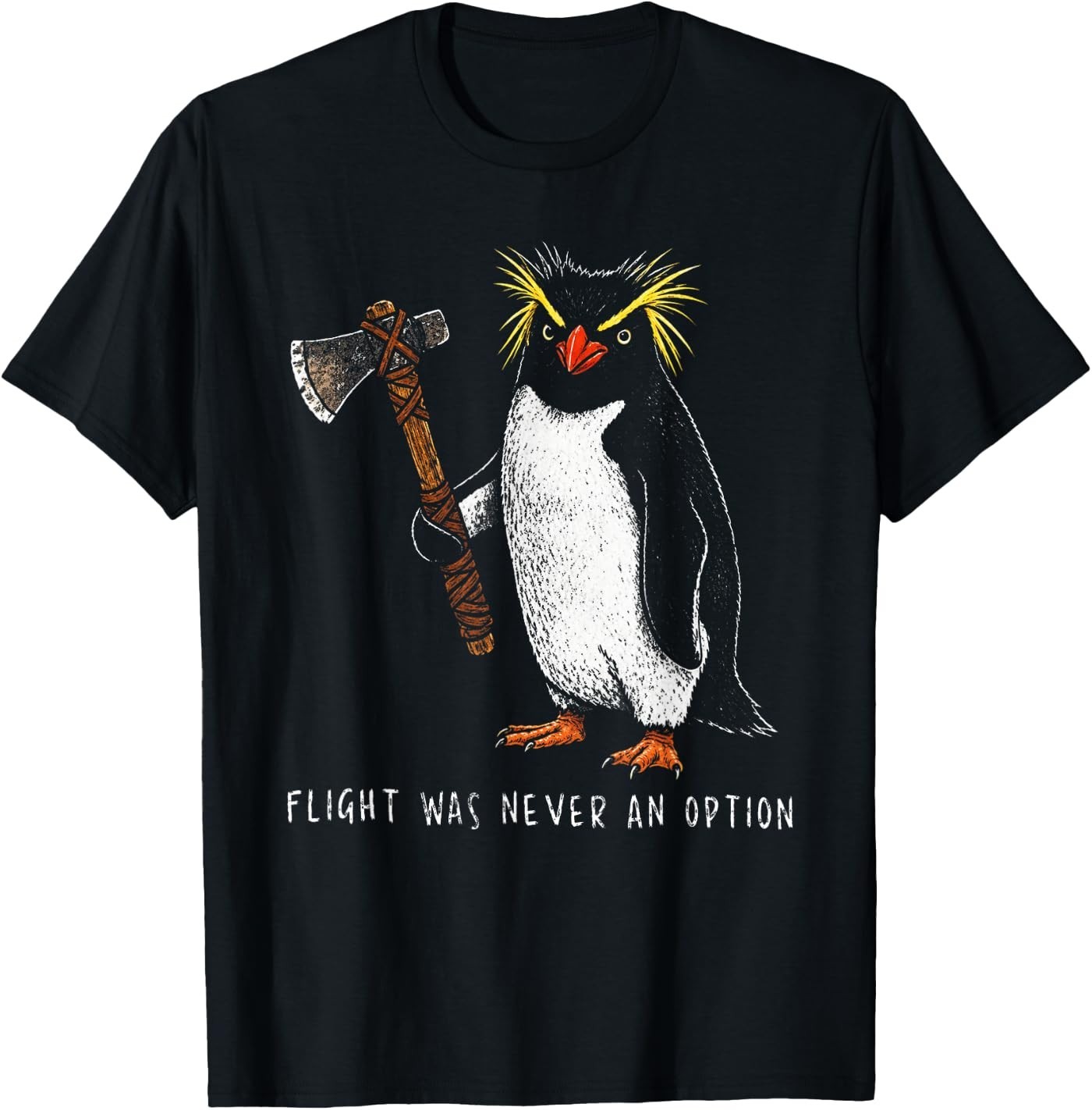 Flight was Never an Option Rockhopper Penguin Knife Meme T-Shirt