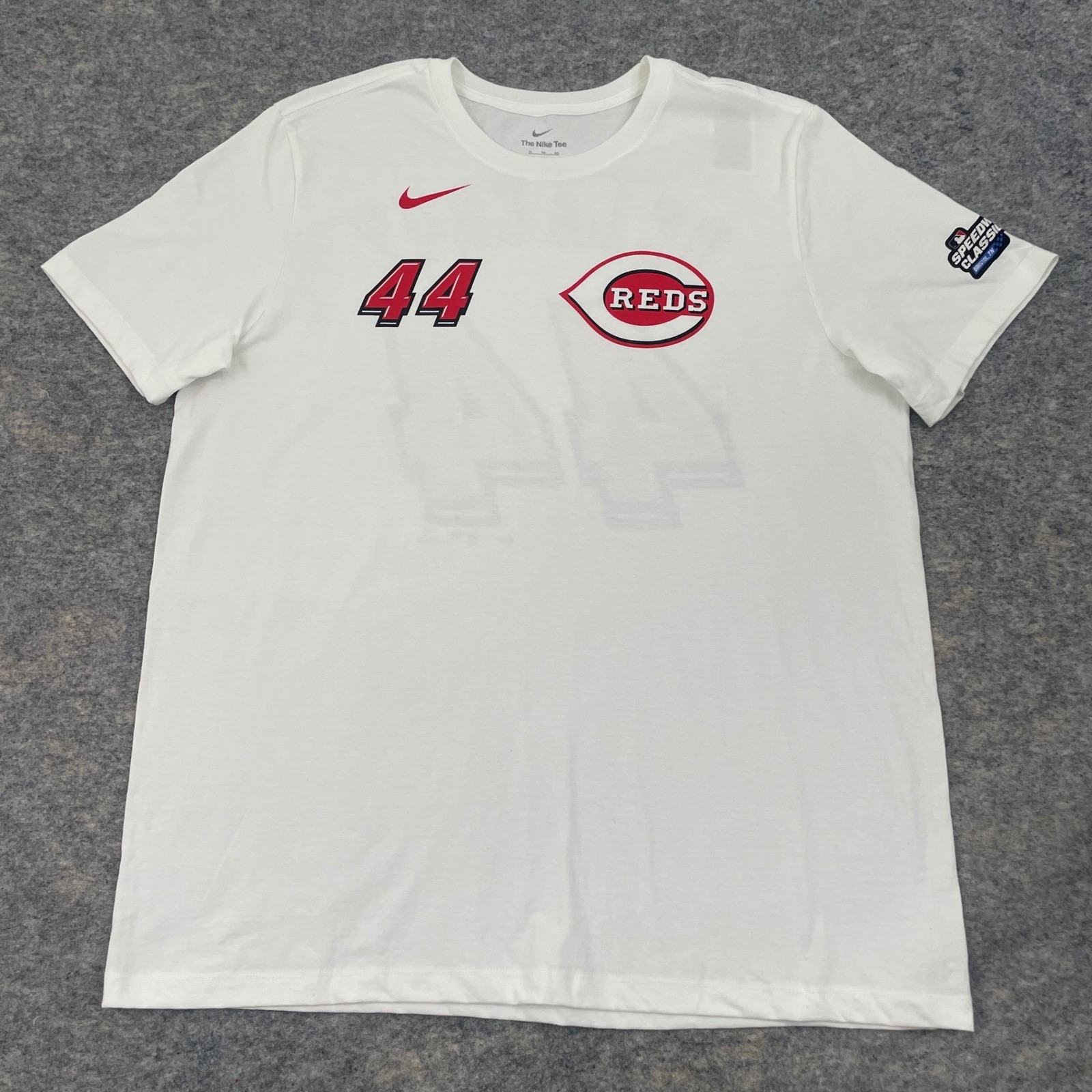 Nike Elly De La Cruz Cincinnati Reds T-Shirt #44 Speedway Classic White Men’s XL