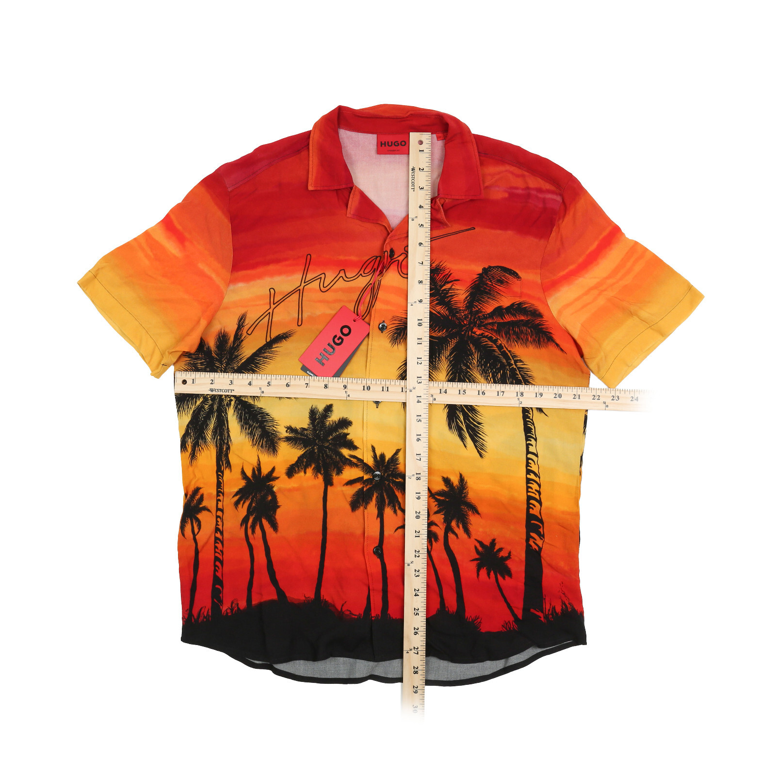 HUGO Ellino Sunset Logo Shirt Multi Size M 3208