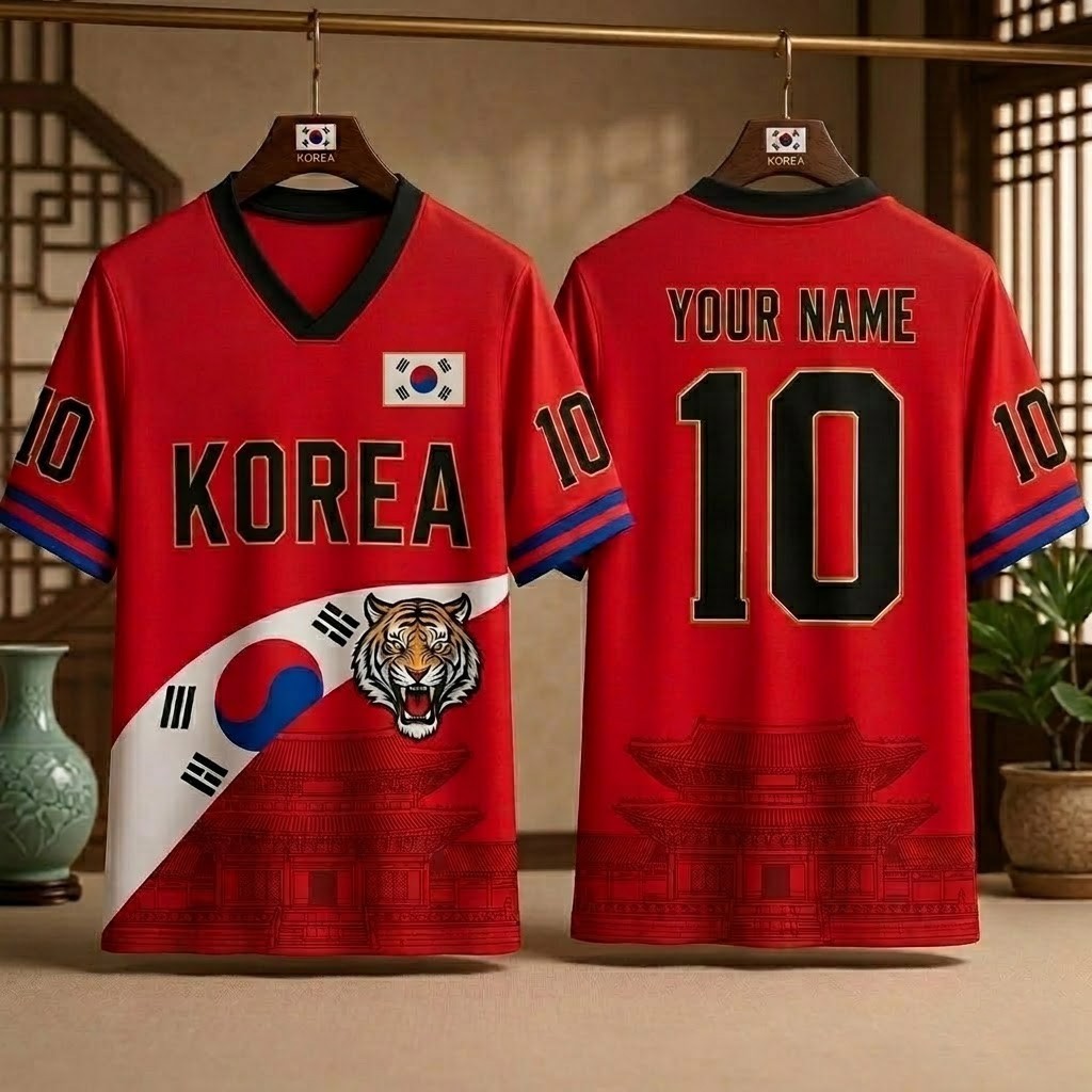 South Korea Soccer Jersey Custom Name Number Fan Shirt S-5XL