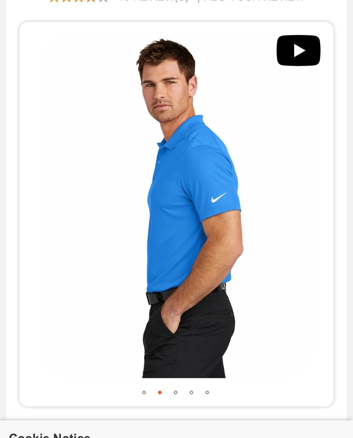 Mens Nike Blue Golf Polo