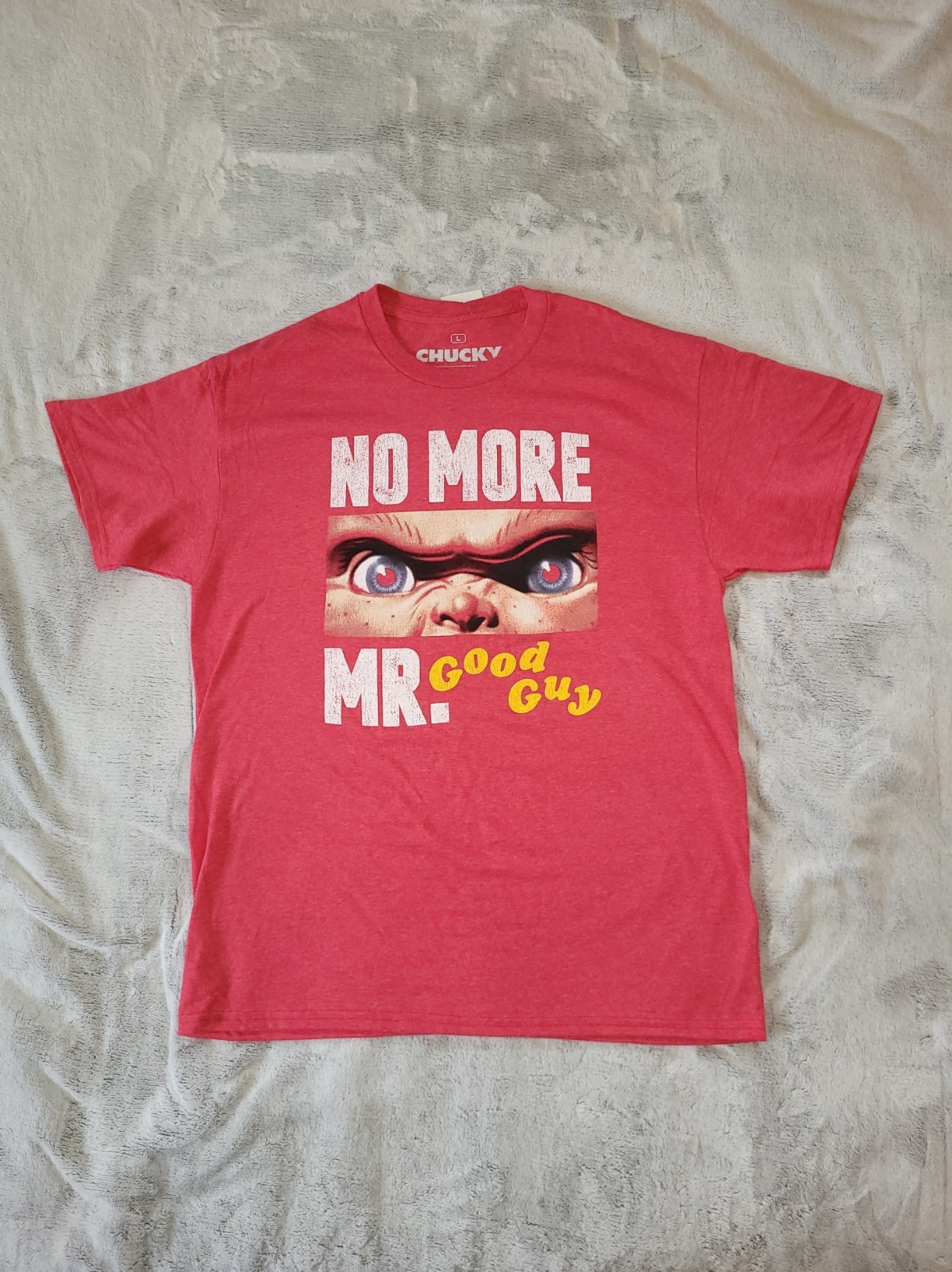Chucky Mens Size Large No More Mr Nice Guy Child’s Play Red Short Sleeve Tshirt