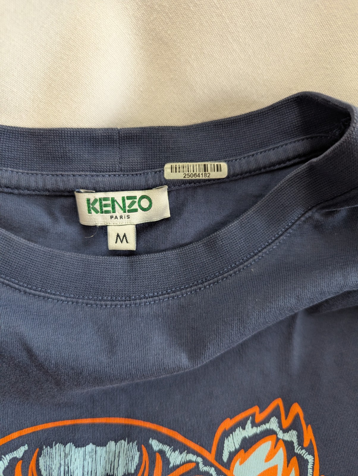 Kenzo Men’s Tiger Print T-Shirt In Dark Blue /Multi Size M Used