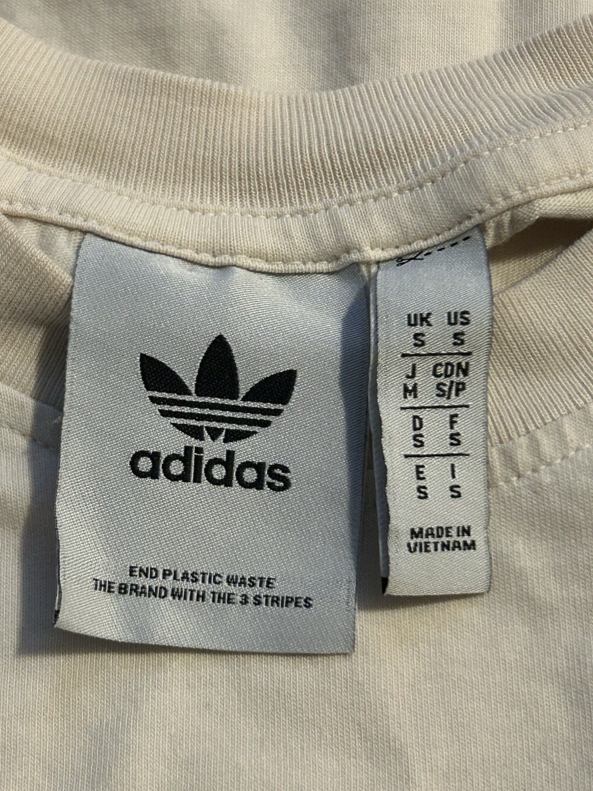 Adidas Hyperreal Long Sleeve T-Shirt Wonder White Rainbow Logo Multi-Language/S