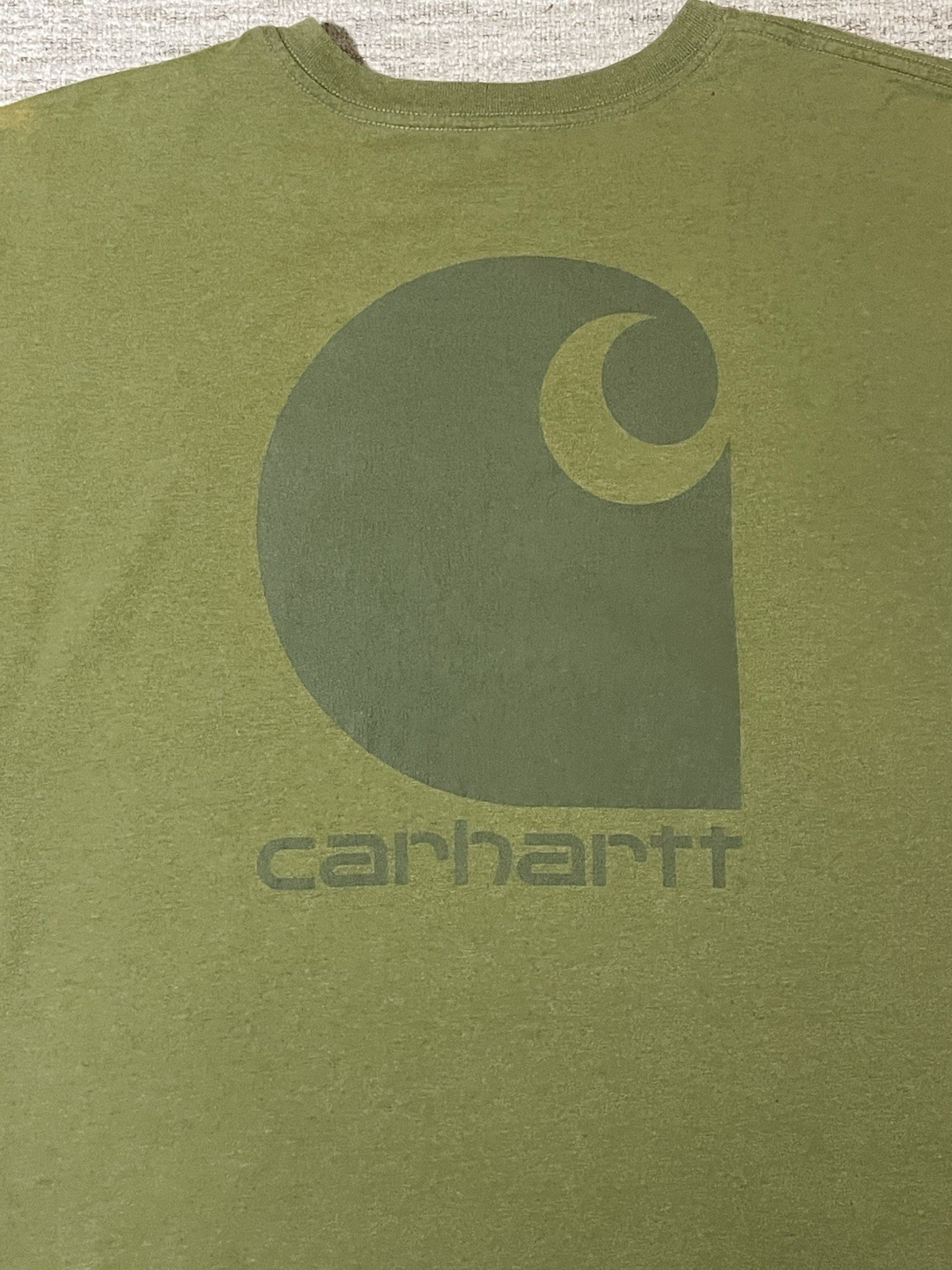 Carhartt Men’s 2XL T-Shirt Green Pocket Original Fit Crew Neck Cotton Heavyweigh