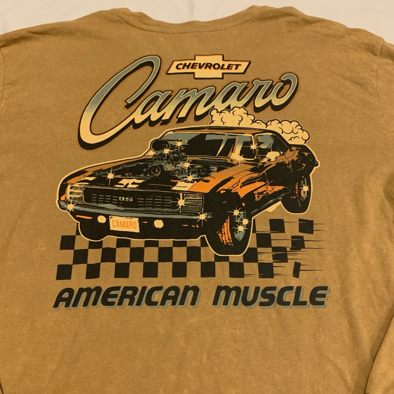 Chevrolet Camaro Long Sleeve T Shirt Size XL GM Licensed Burnt Orange Marbled