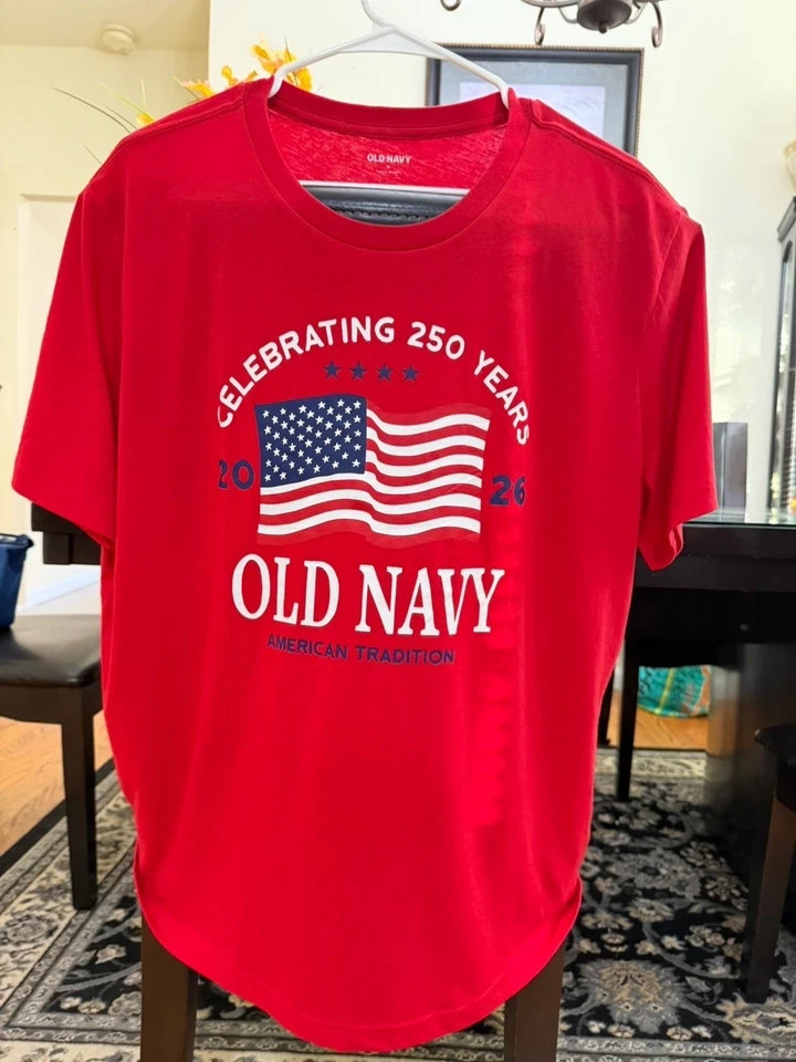 2026 Men OLD NAVY Flag 4th of July T Shirt