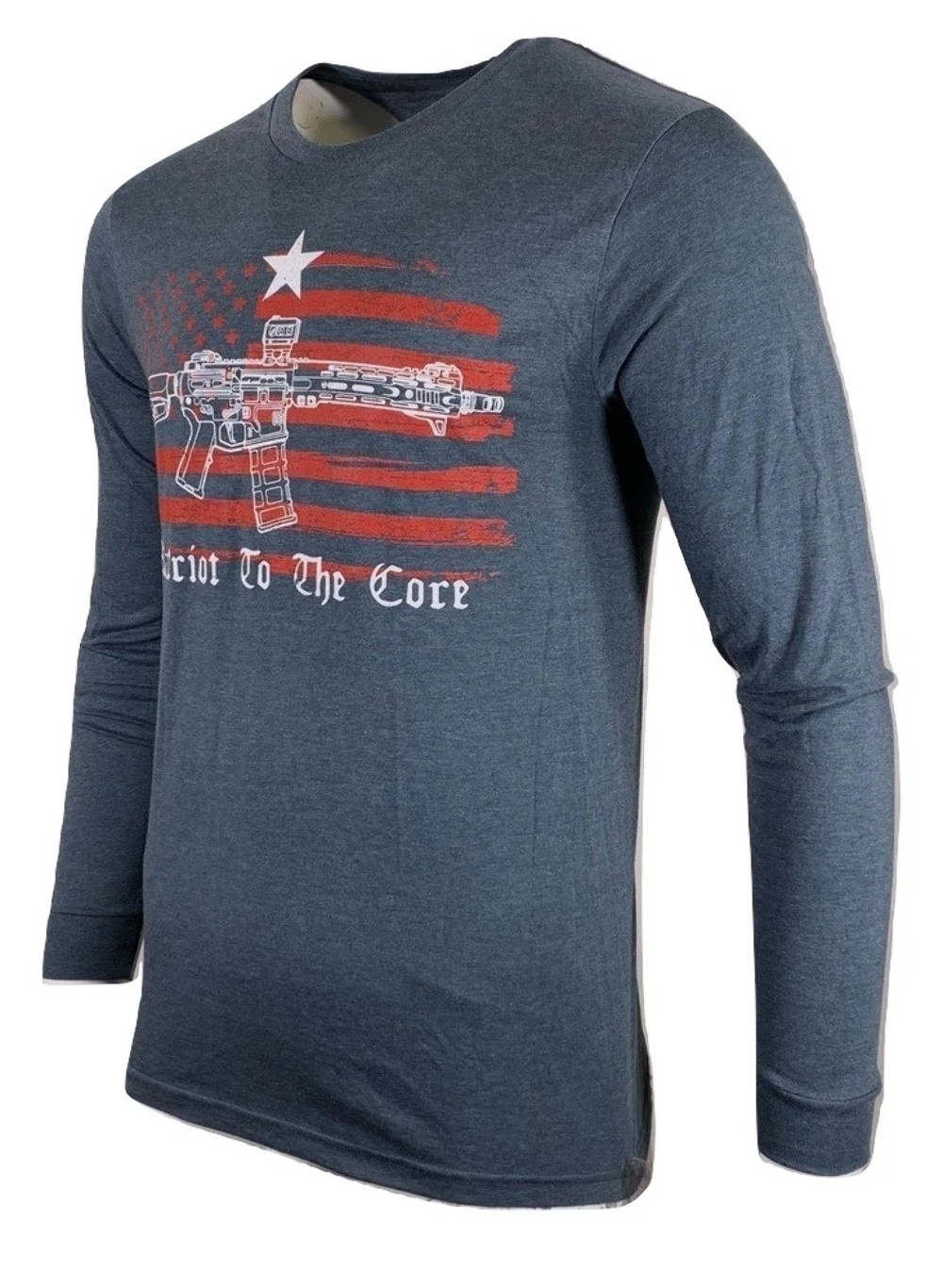 Howitzer Style Men’s T-Shirt PATRIOT TO THE CORE Gray Military Grunt S M L XL 2X