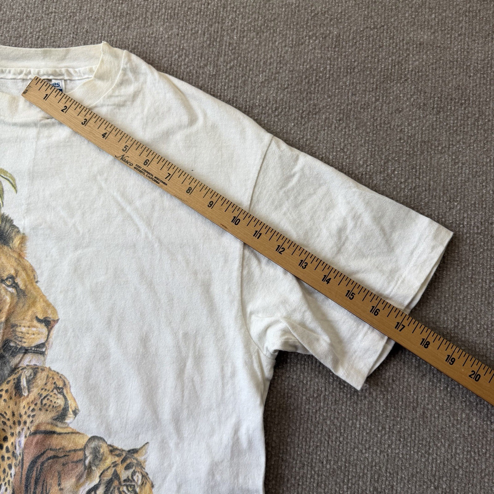 Vintage 1989 Biolchini Big Cat Men’s L T-Shirt Leopard Lion Tiger Single Stitch