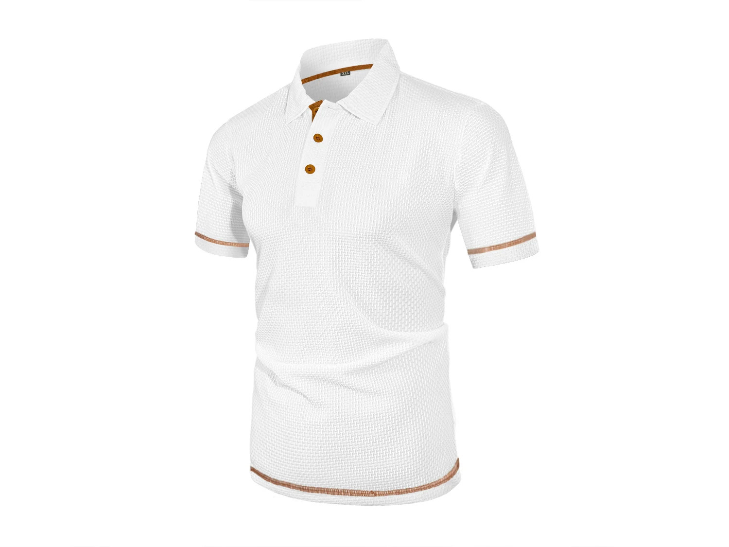 Summer ice silk lapel men’s short-sleeved T-shirt men’s clothing top