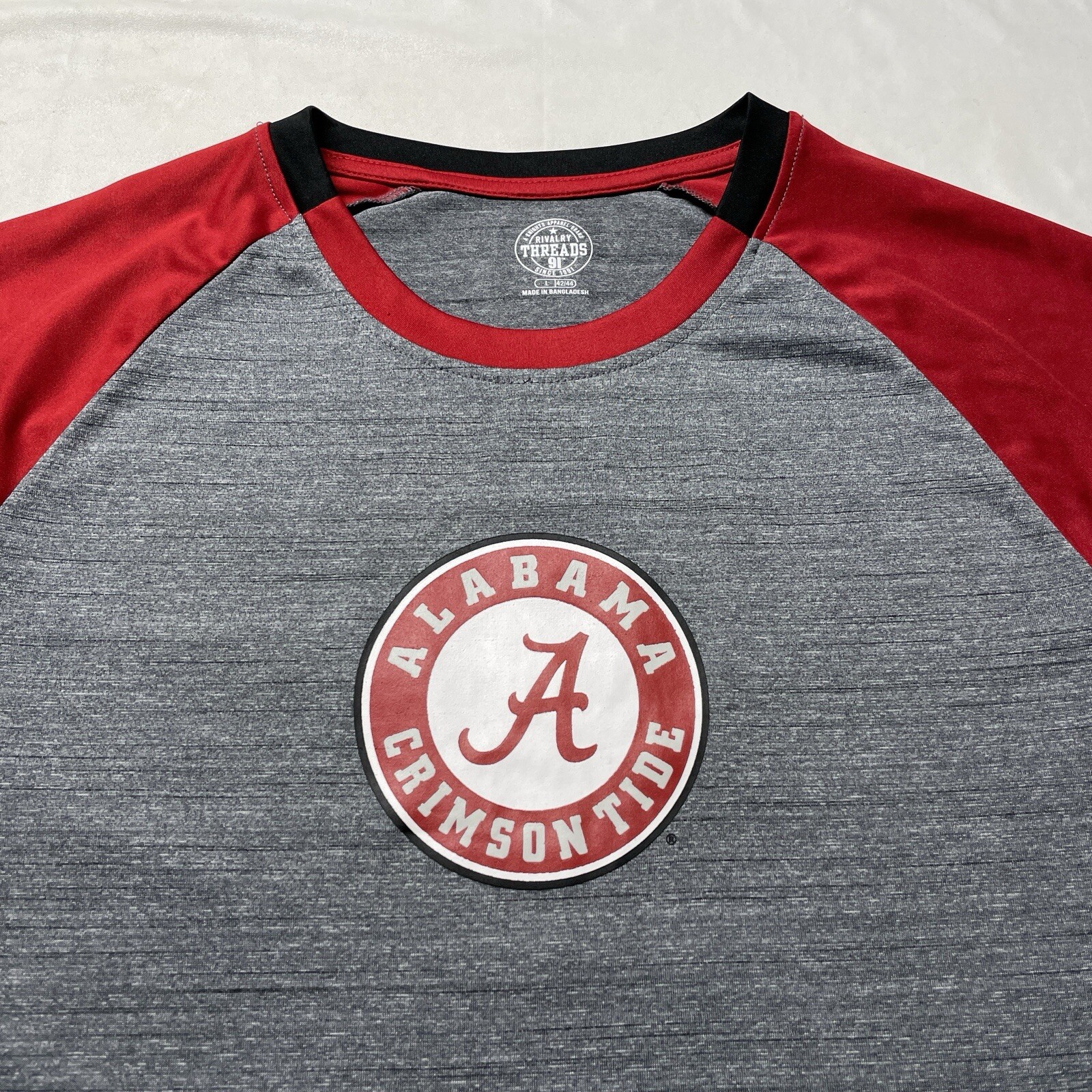 Alabama Crimson Tide T-Shirt Mens Large Red Gray College Sport Baseball Football
