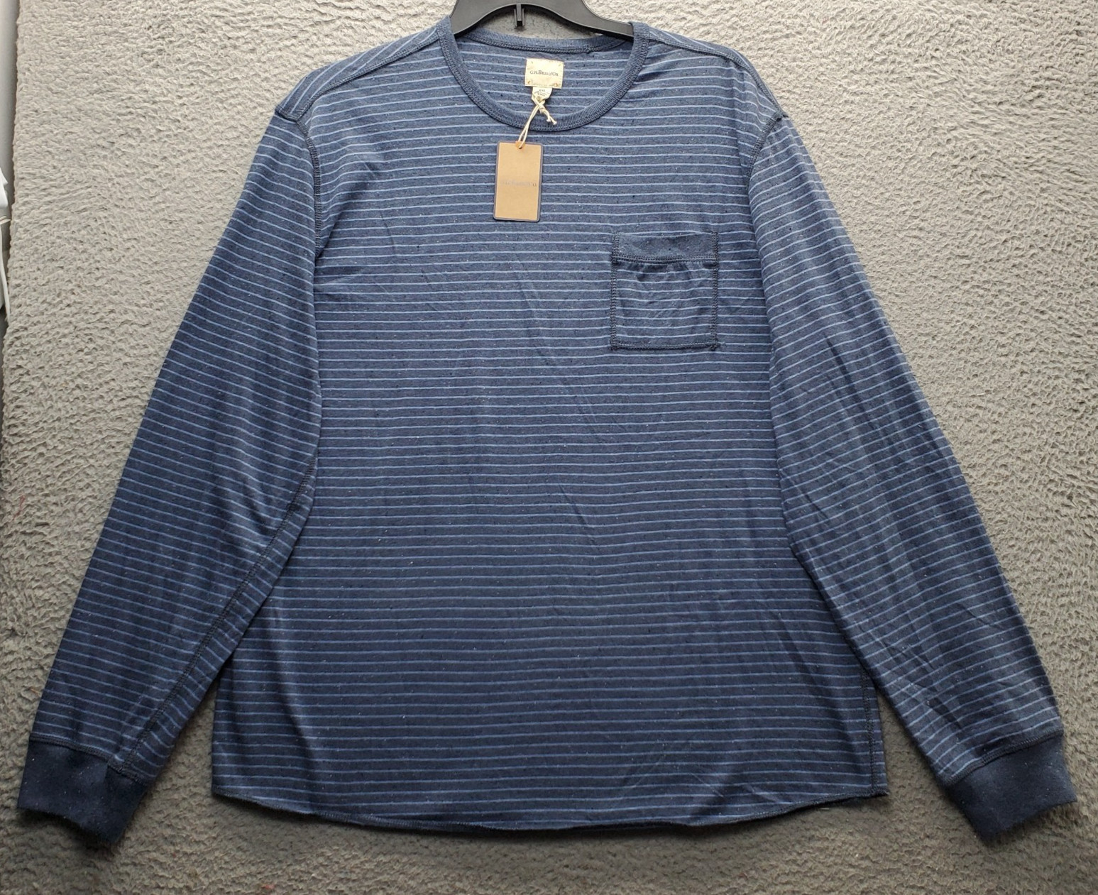 G.H. Bass & Co. Pocket Shirt Mens XXL Multi Striped Long Sleeve Pullover Tee
