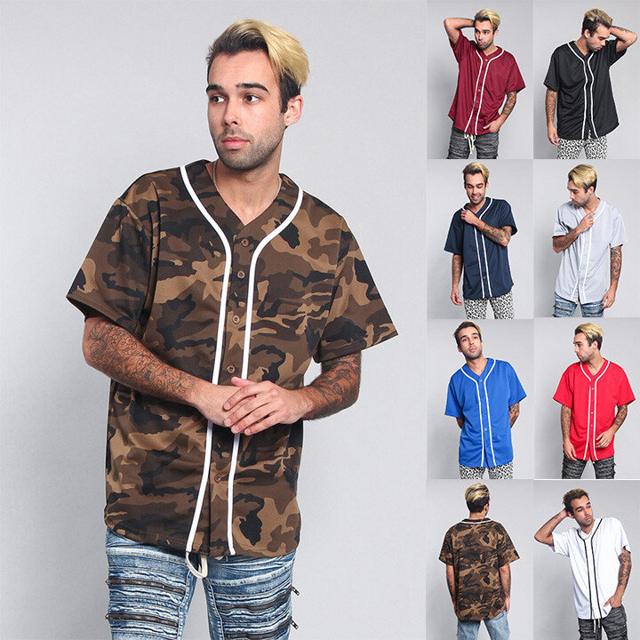 Men’s Classic Raglan Plain Baseball Jersey Tee Uniform T-Shirts S~5XL BJ42-KK6B