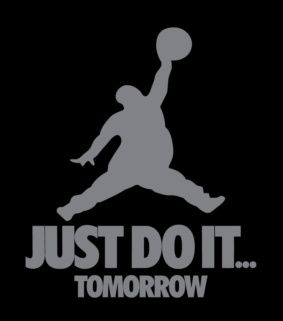 Just Do It Tomorrow parody shirt Funny Procrastination basketball black gray
