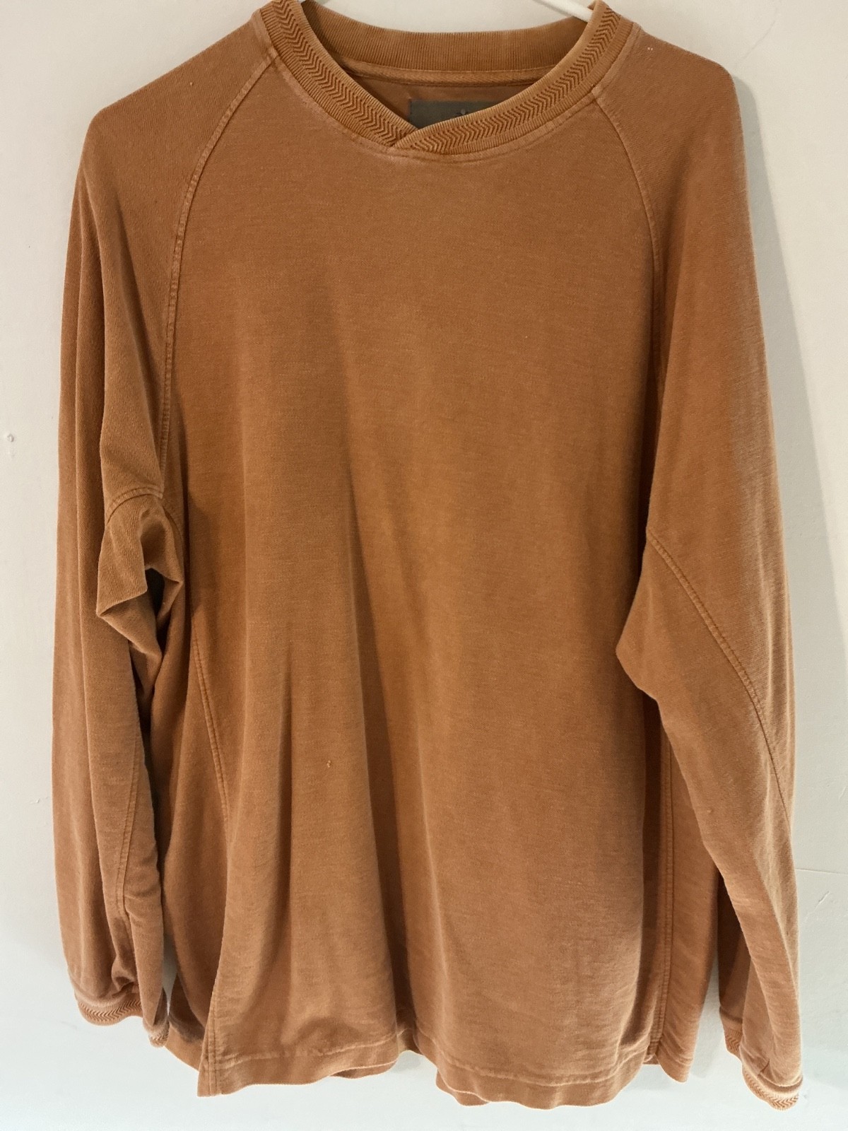 The Territory Ahead long-sleeve pullover shirt, mens size medium, burnt orange