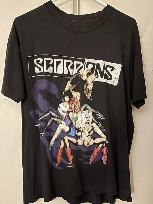 Scorpions Cotton Black Unisex T-shirt Reprint S-5XL Full Size