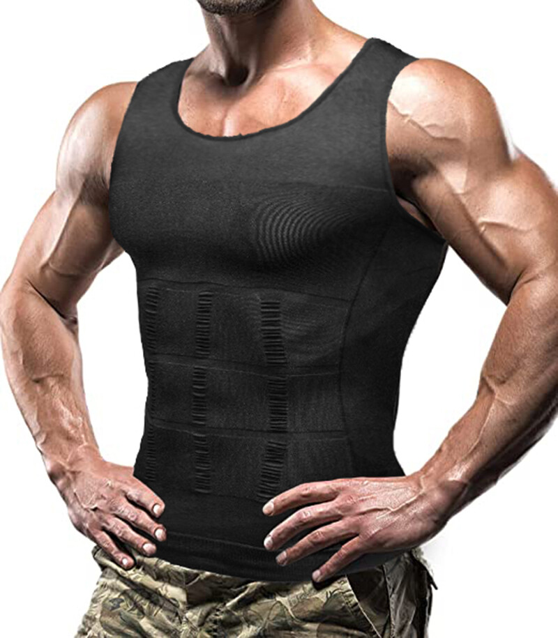 Men Body Shaper Toning T-Shirt Ultra Durable Vest Compression Underwear Tank Top