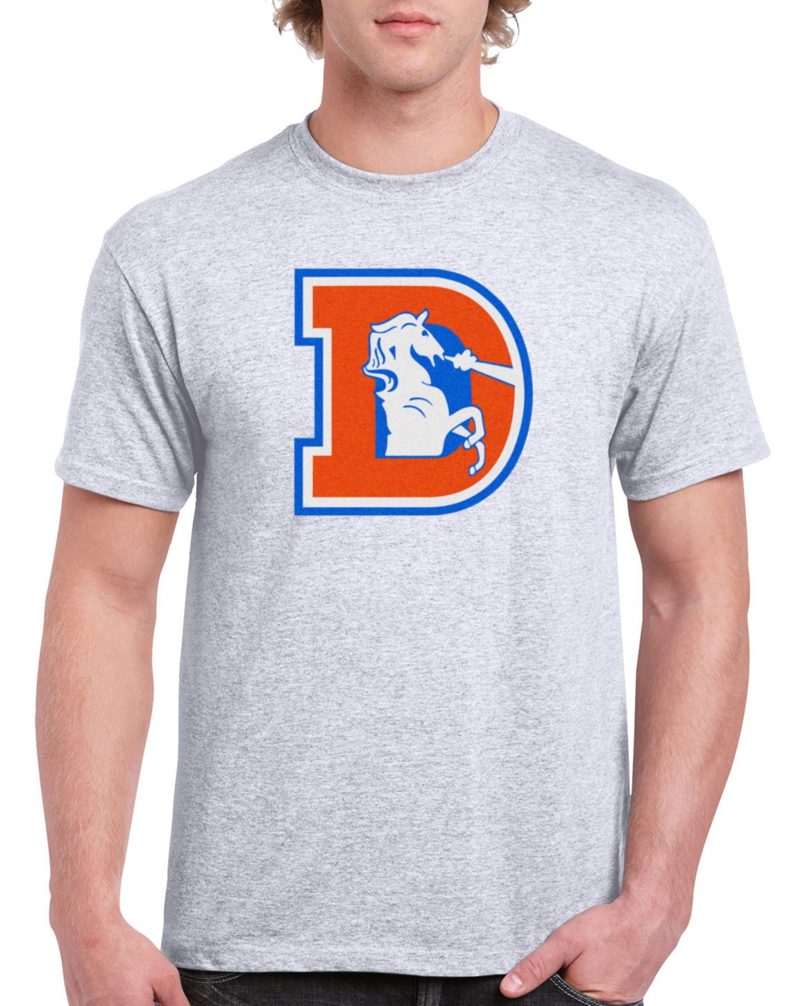 Broncos T-Shirt Denver Football Old Classic Throwback D Retro GDB02