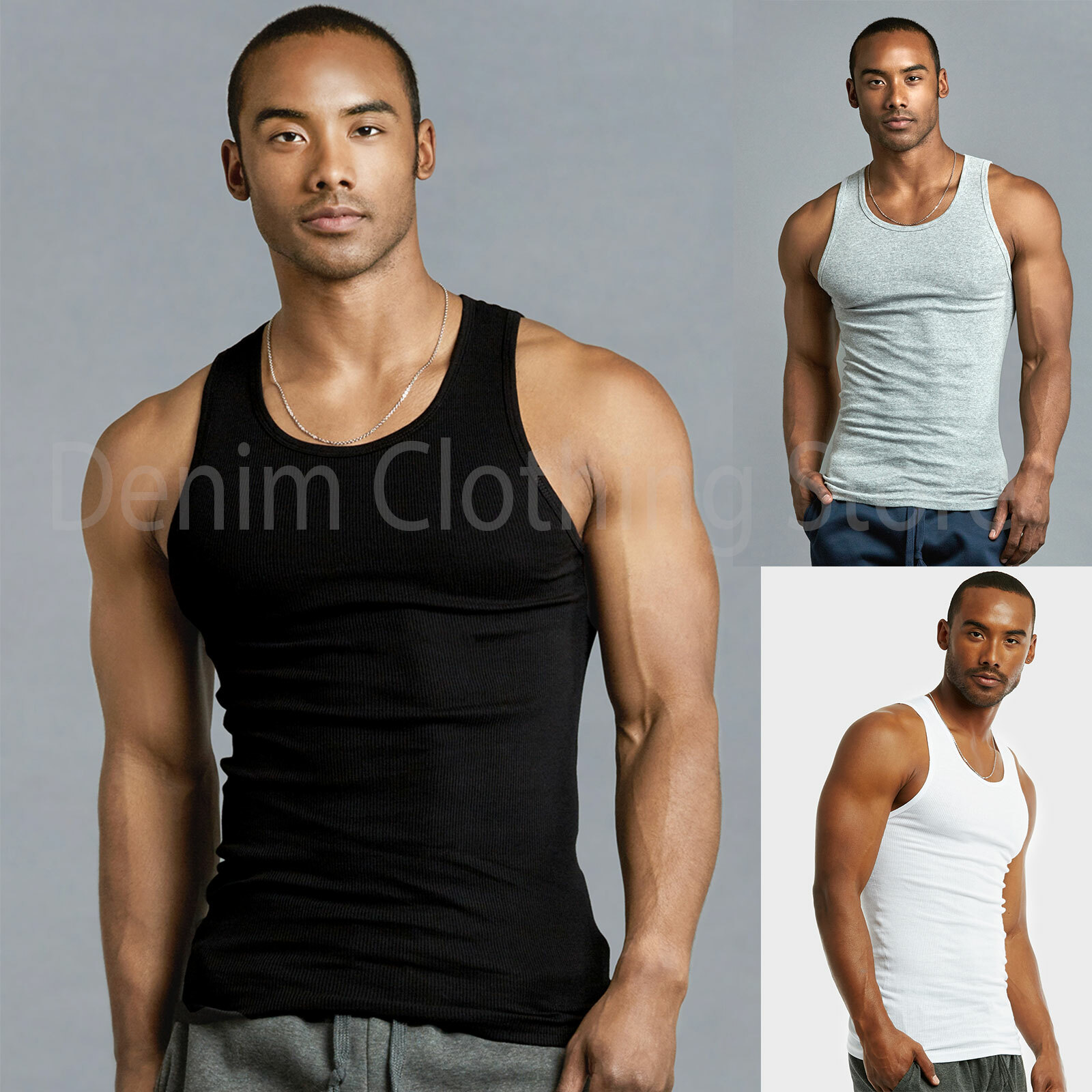4XL-5XL Men’s A-Shirt 6 Pack Lot Tank Top Cotton Wife Beater Ribbed Undershirt