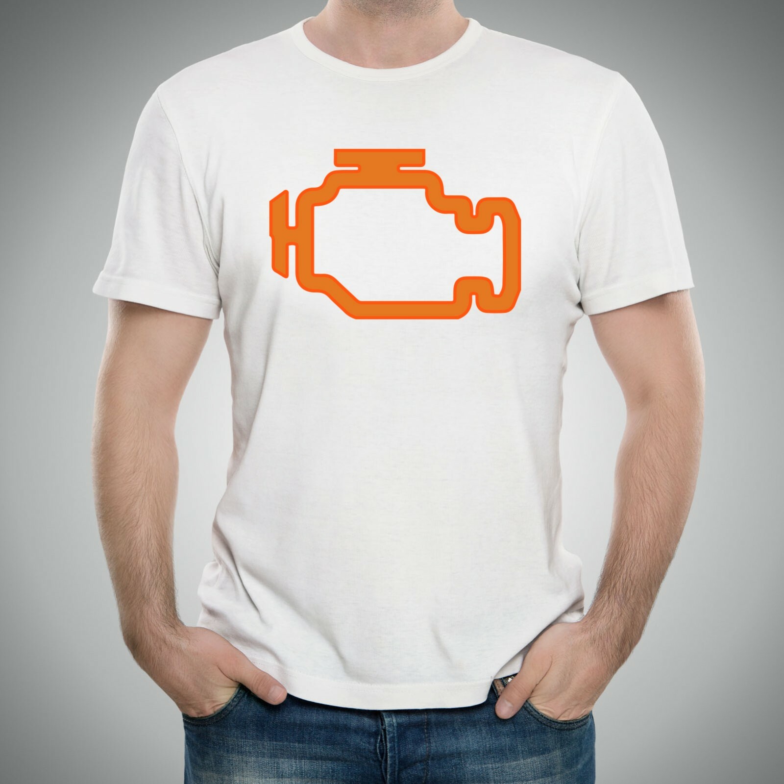 Check Engine Light – Funny Car Handyman Father Dad Mechanic T Shirt