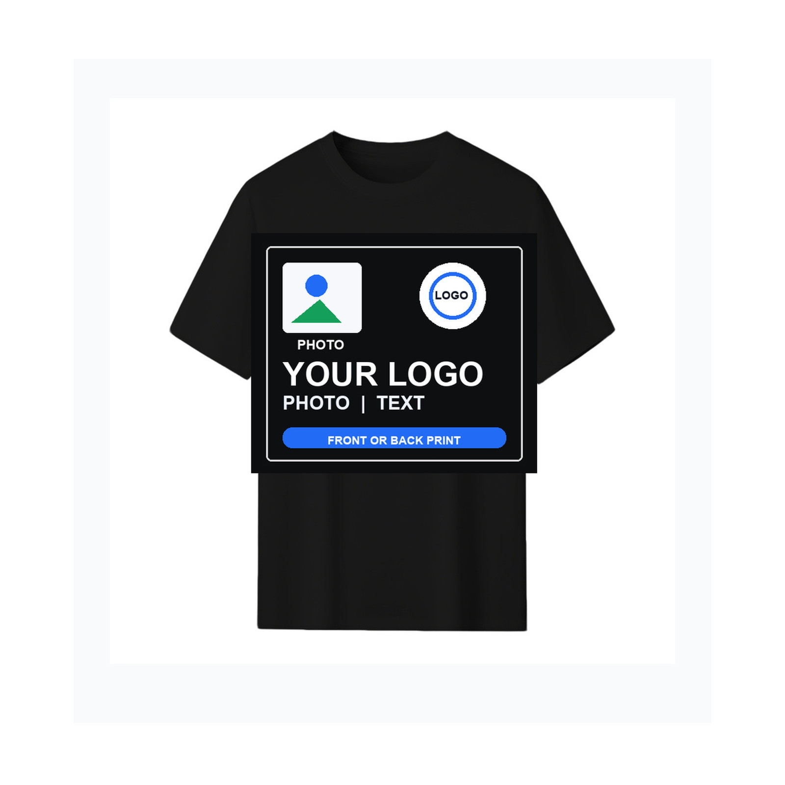 Custom T-Shirt Personalized Unisex Front & Back Print Your Photo Logo Design