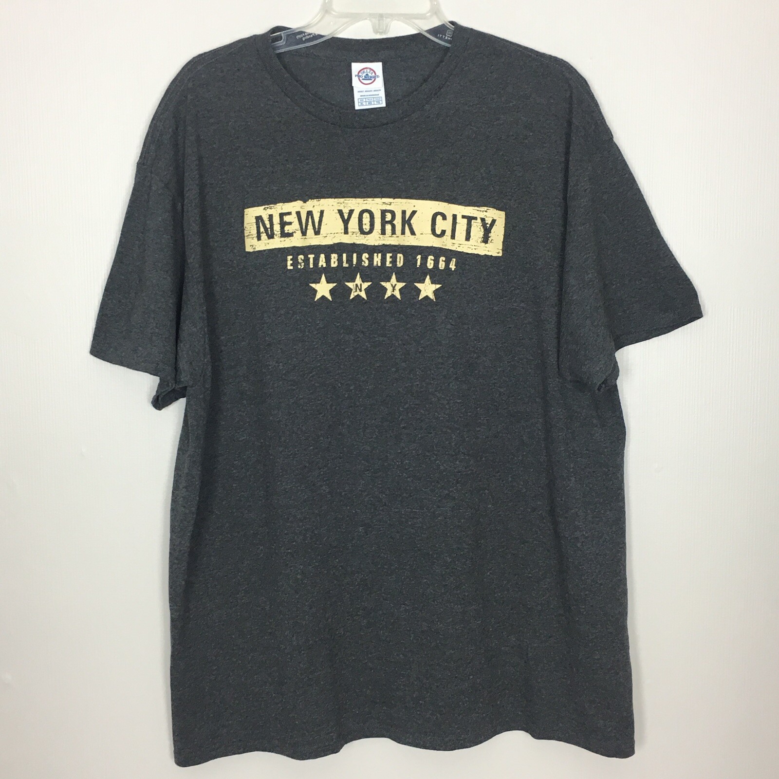 Delta Pro Weight Graphic T-Shirt Mens XL New York City Gray Crew Neck